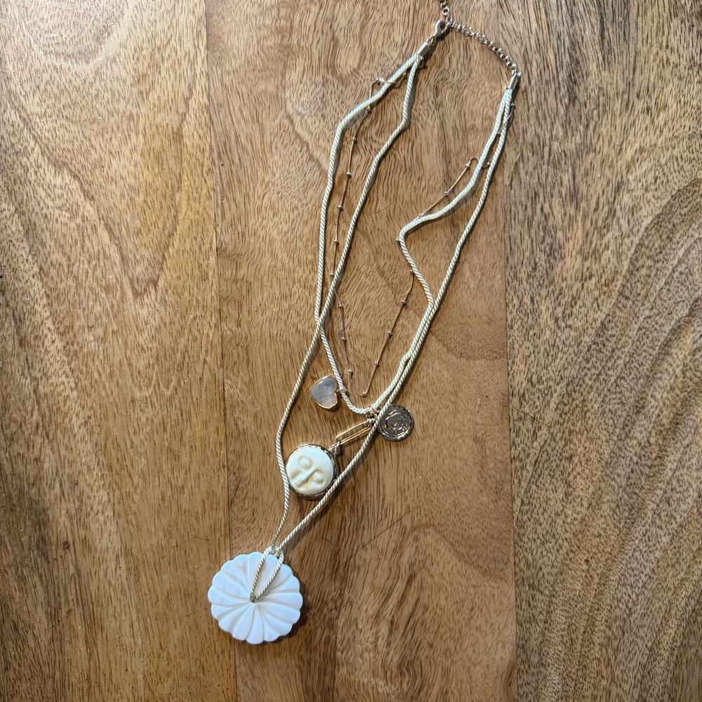 Free People Gold Layered Pendant Necklace - Picture 3 of 3